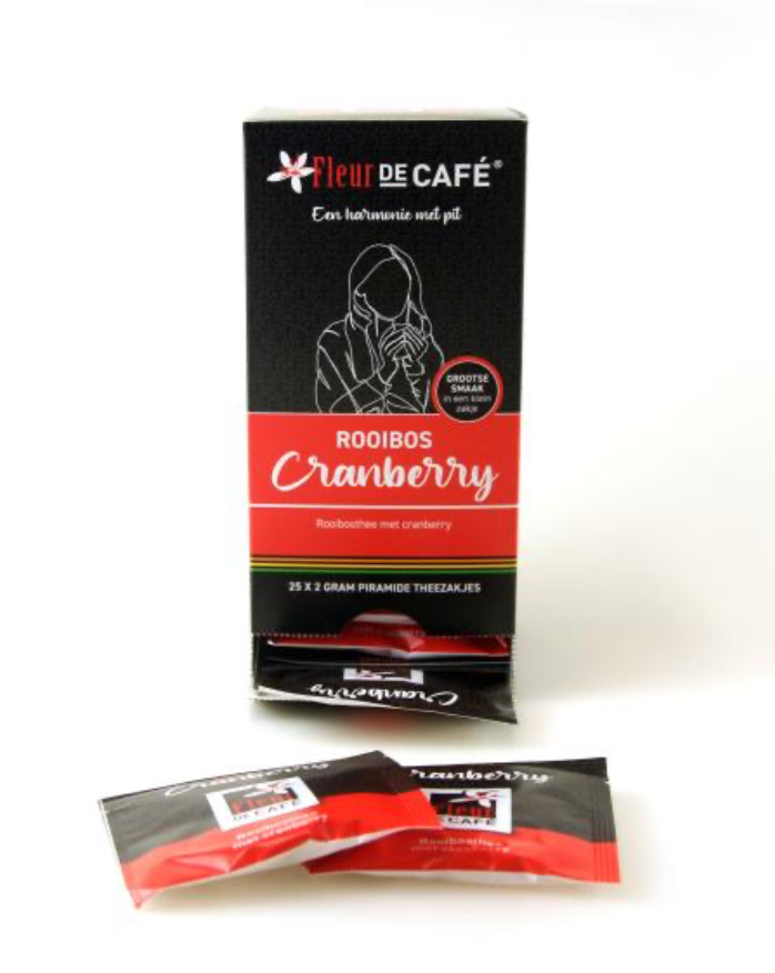 Rooibos Cranberry theezakjes 50 stuks