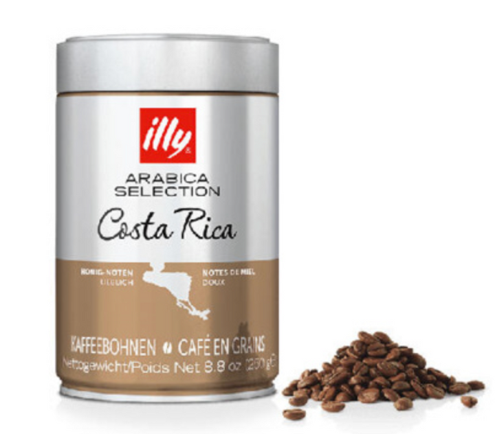 3kg Illy arabica selection Costa Rica bonen tin 250 gr.