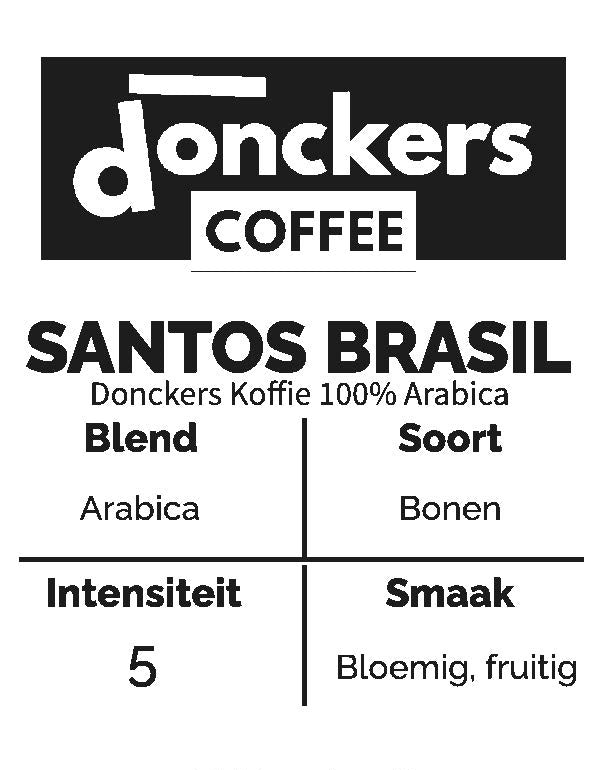 1kg Donckers Koffie Santos Brazil Bonen, 100% Arabica (1kg zakken)
