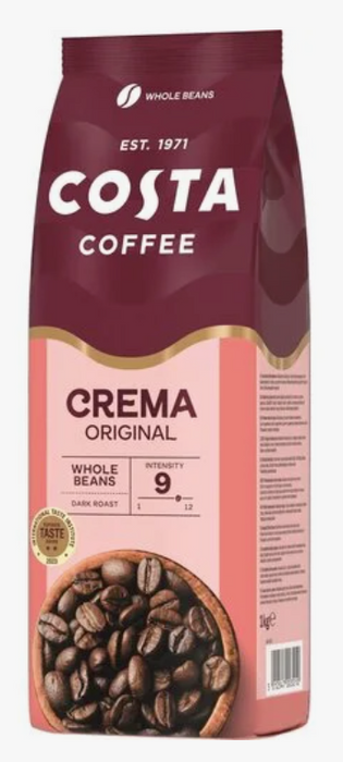 Costa coffee caffè crema blend dark roast beans 1 kg.