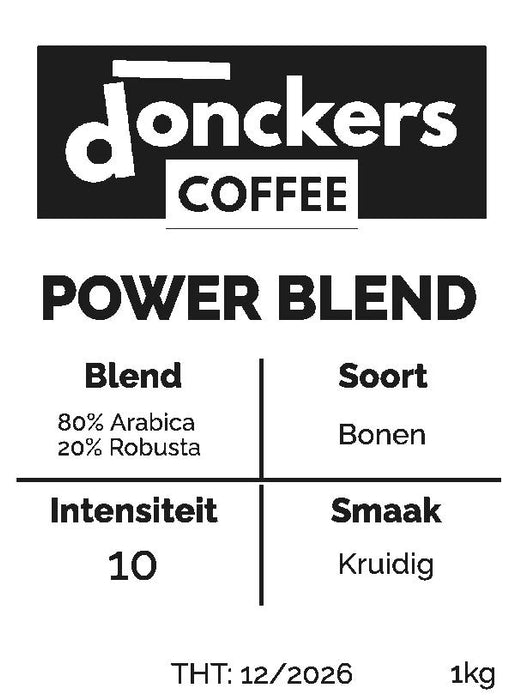 1kg Donckers Koffie Power Blend (1kg zakken)