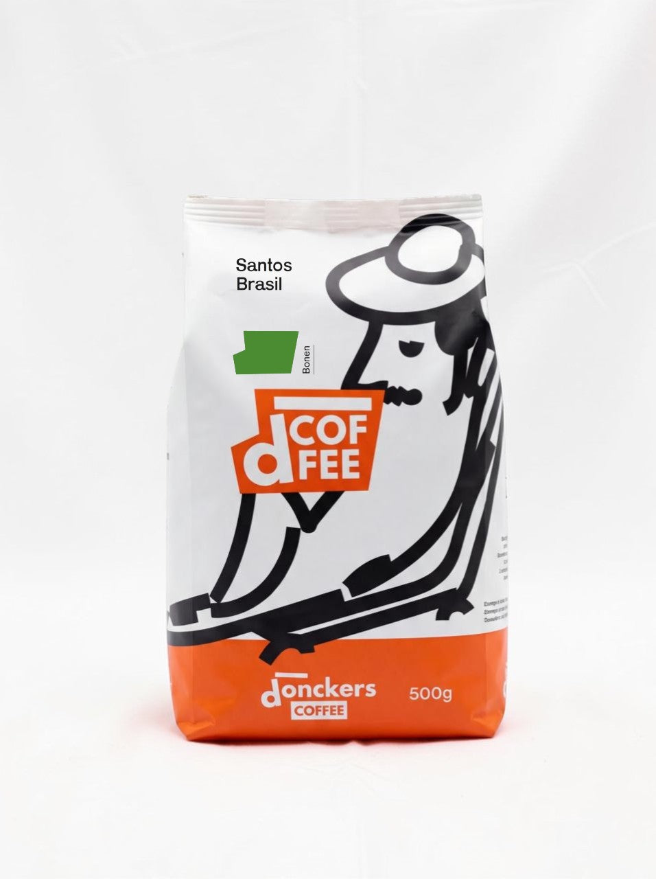 2 x 500g Donckers Coffee Santos Brazil Beans, 100% Arabica